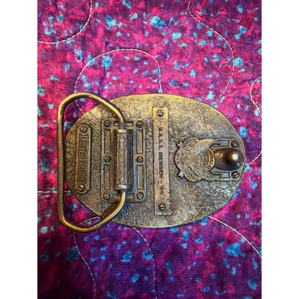 Vintage 1986 B.A.S.S. Member Belt Buckle Limited Edition Bass Fishing USA Made
